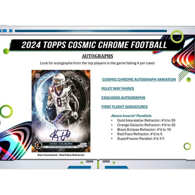 Dive into the Galactic Realm of Football with the 2024 Cosmic Chrome Hobby Box – Factory Sealed!