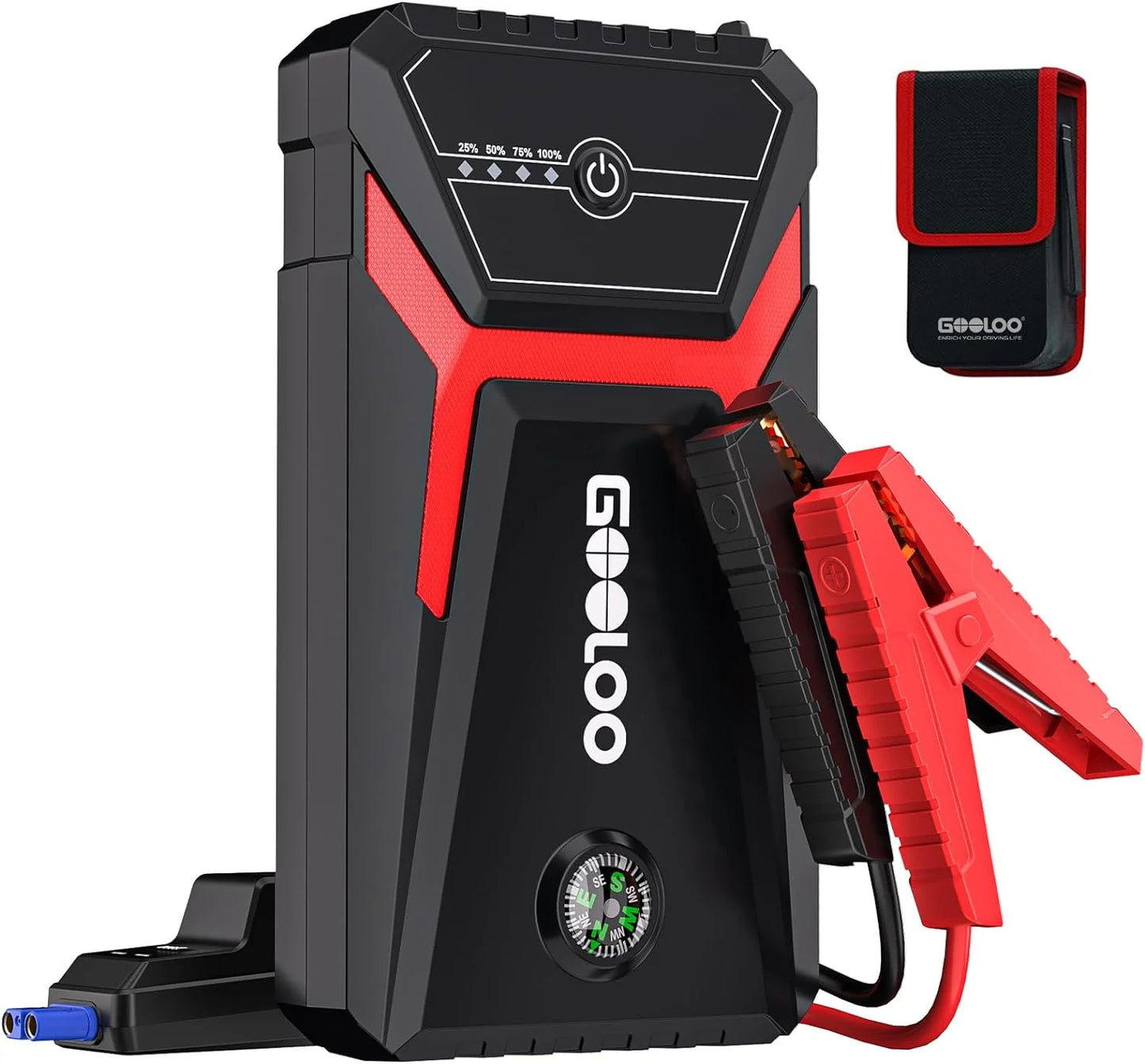 Power Up Your Adventures with the GOOLOO 1500A Peak Car Jump Starter - The Ultimate Portable Battery Booster for Gas & Diesel Engines