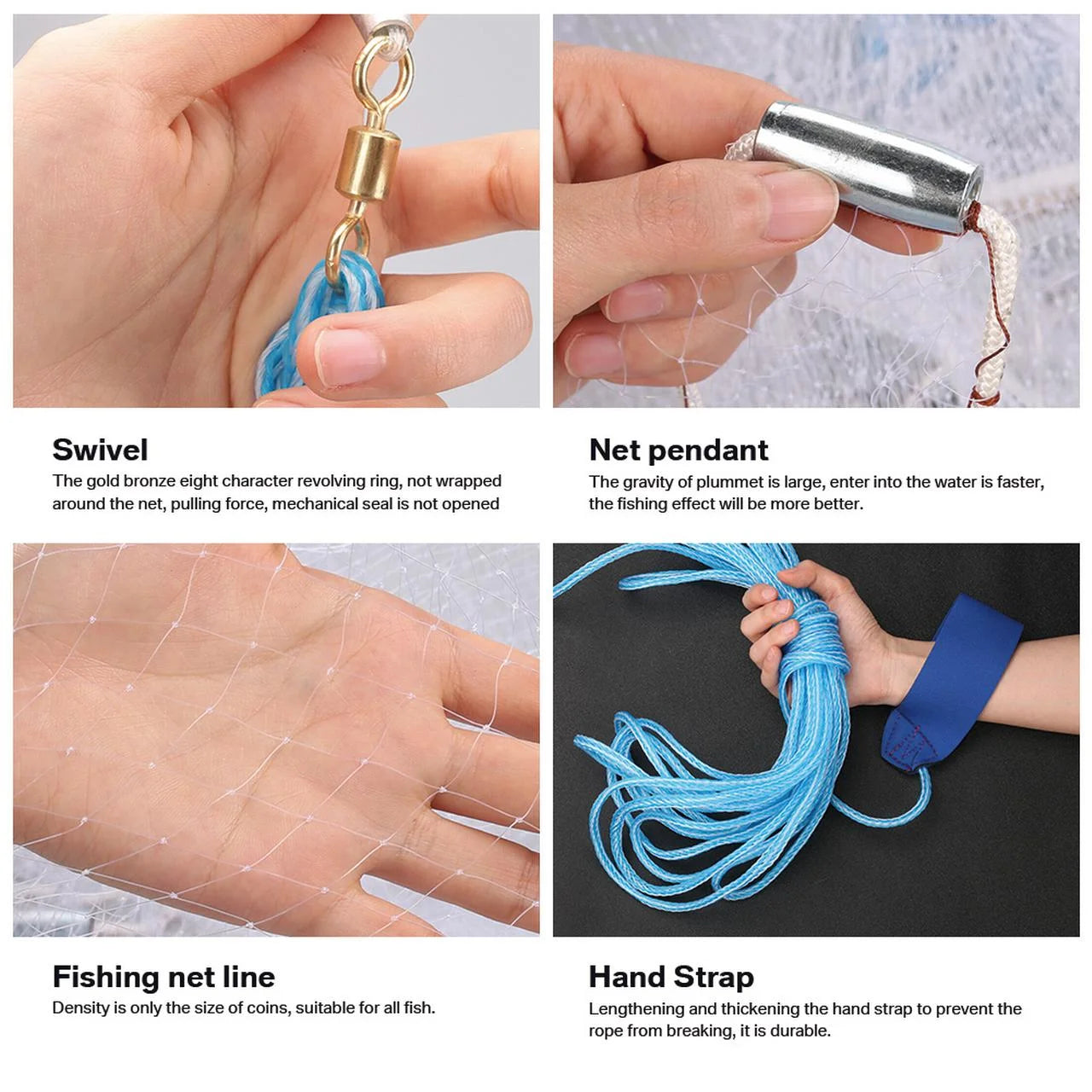 Discover the Ultimate Professional Saltwater Bait Casting Net with Durable 3/8" Mesh - Choose Your Perfect Size: 4ft, 6ft, or 8ft Radius!