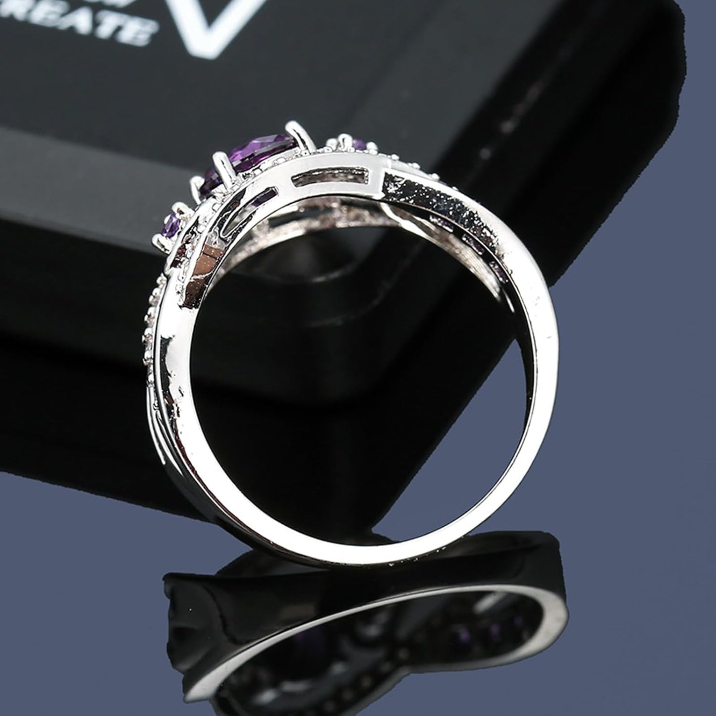 Stunning 925 Sterling Silver Rainbow Topaz Wedding Ring Band - A Dazzling Choice for Every Occasion