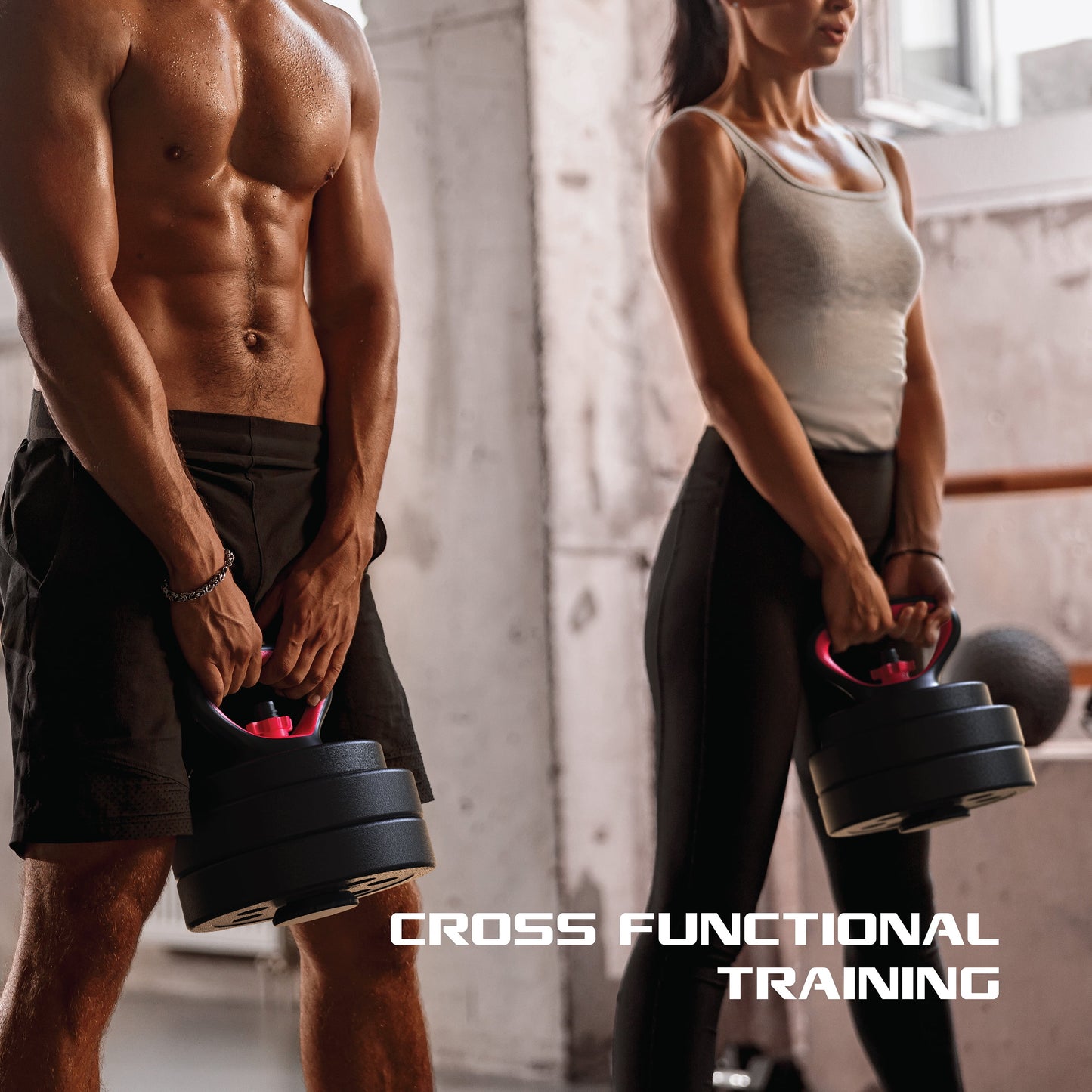 Transform Your Home Workouts with the FitRx 100Lbs Adjustable Dumbbells, Kettlebells, and Barbell Weight Set