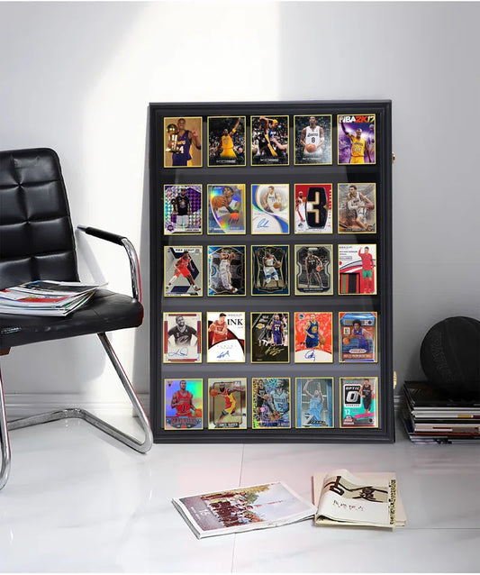 Showcase Your Collection with the Vertical 35-Card Baseball & Trading Card Display Case - Lockable, UV Protected, Perfect for Sports Fans!