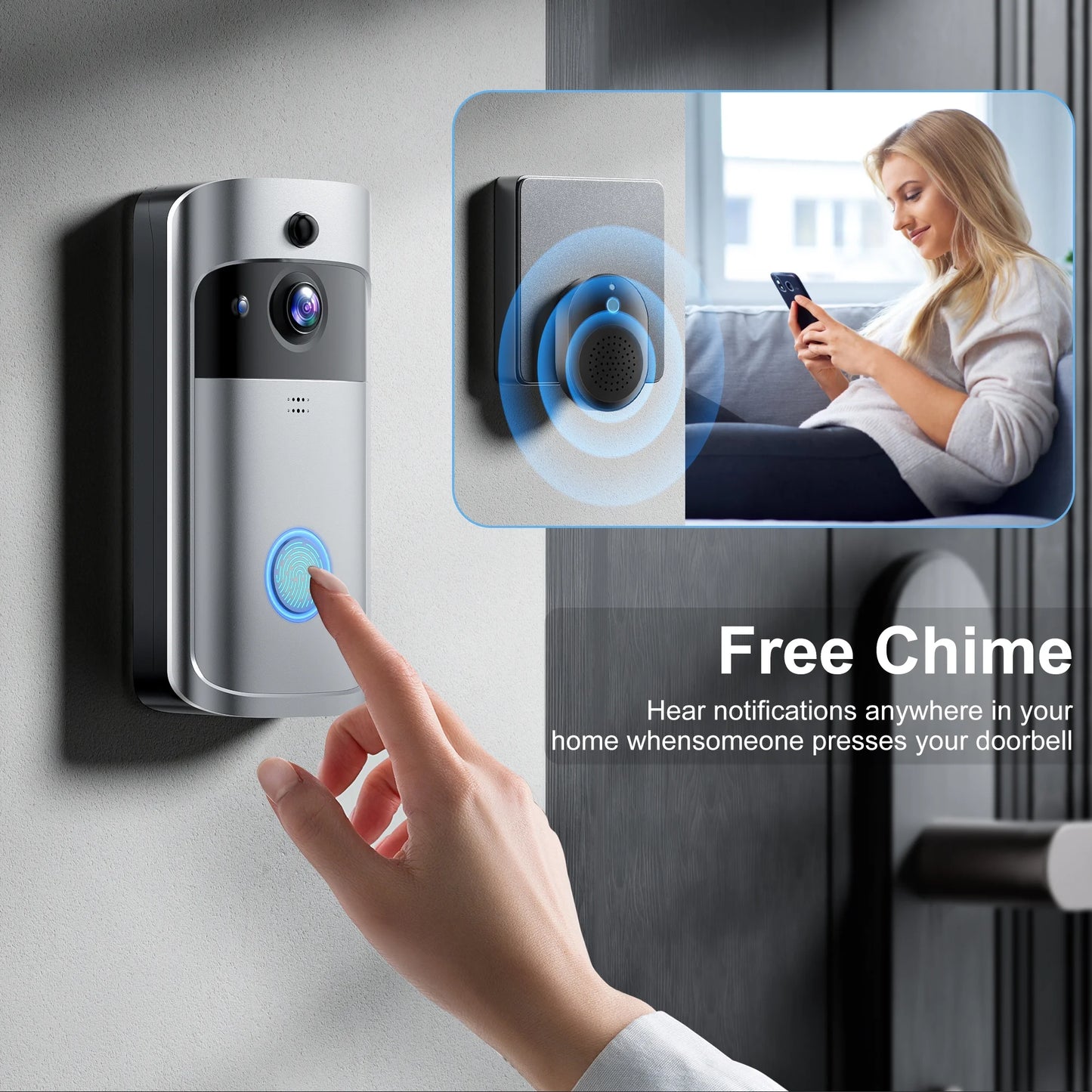 Elevate Your Security with the VEAT00L Wireless 1080P Video Doorbell Camera - 2-Way Audio, Instant Alerts & Night Vision!