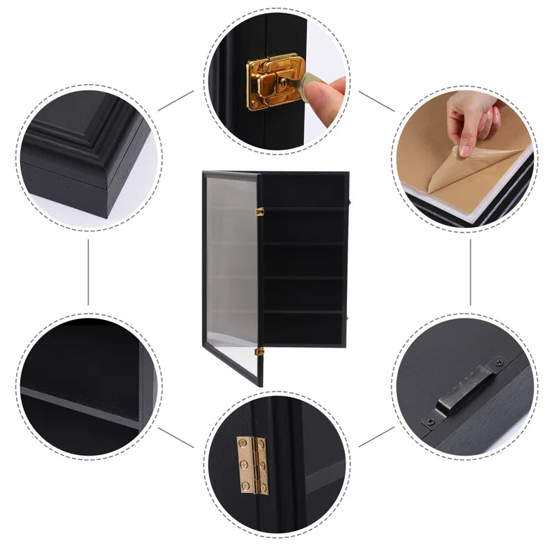 Showcase Your Collection with the Vertical 35-Card Baseball & Trading Card Display Case - Lockable, UV Protected, Perfect for Sports Fans!