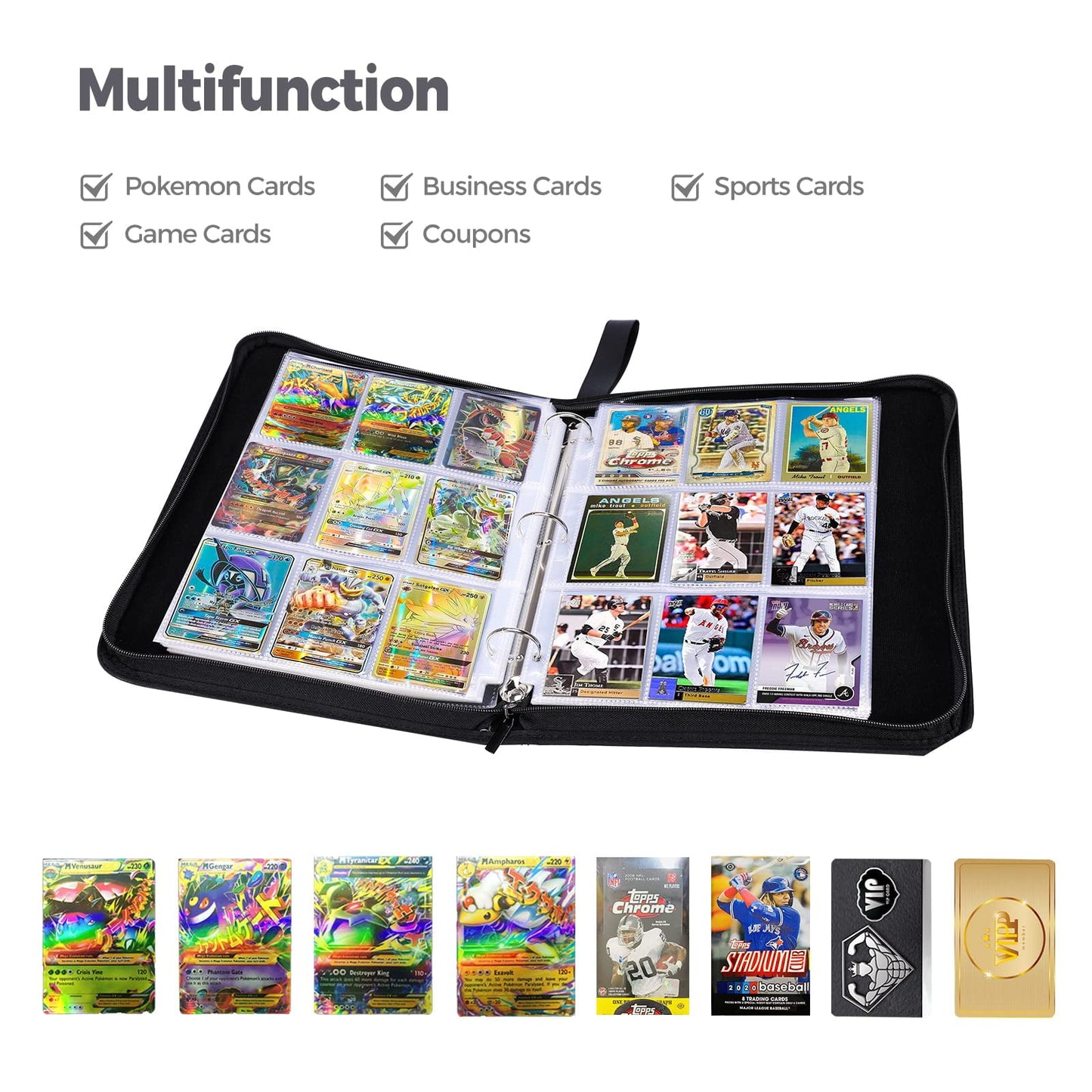Ultimate Trading Card Binder with 720 Protective Top Loading Pockets - Perfect for TCG, MTG, Baseball Cards, and Yu-Gi-Oh!