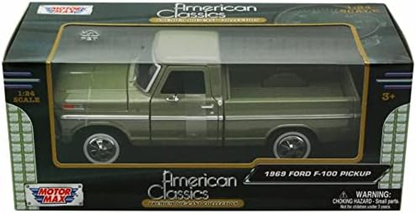 1969 Ford F-100 Pickup Truck - Stunning Green Diecast Model, 1:24 Scale Precision Collectible