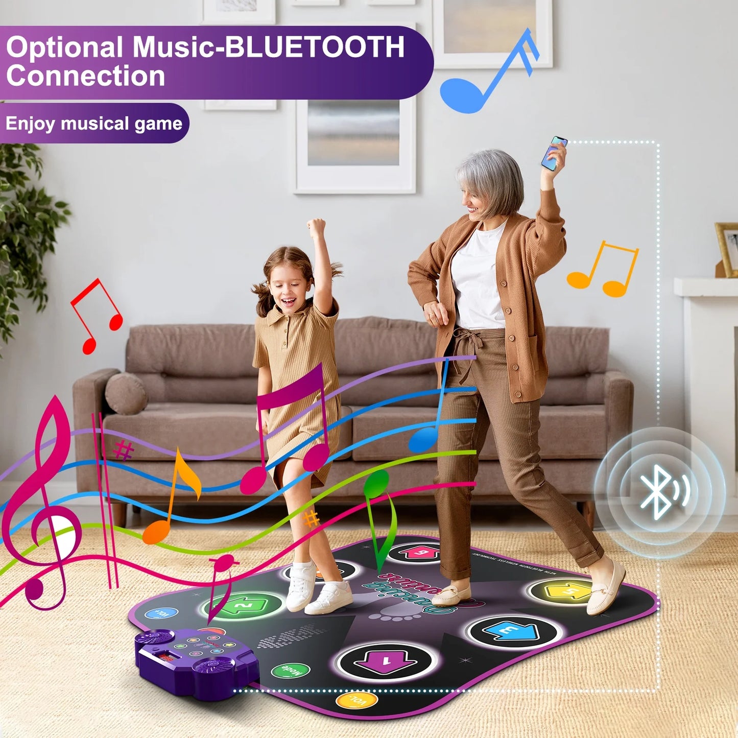 Unleash Fun and Fitness with the Beefunni Interactive Dance Mat: The Ultimate Bluetooth Game Pad for Kids Aged 3-6 - Perfect Birthday Gift!