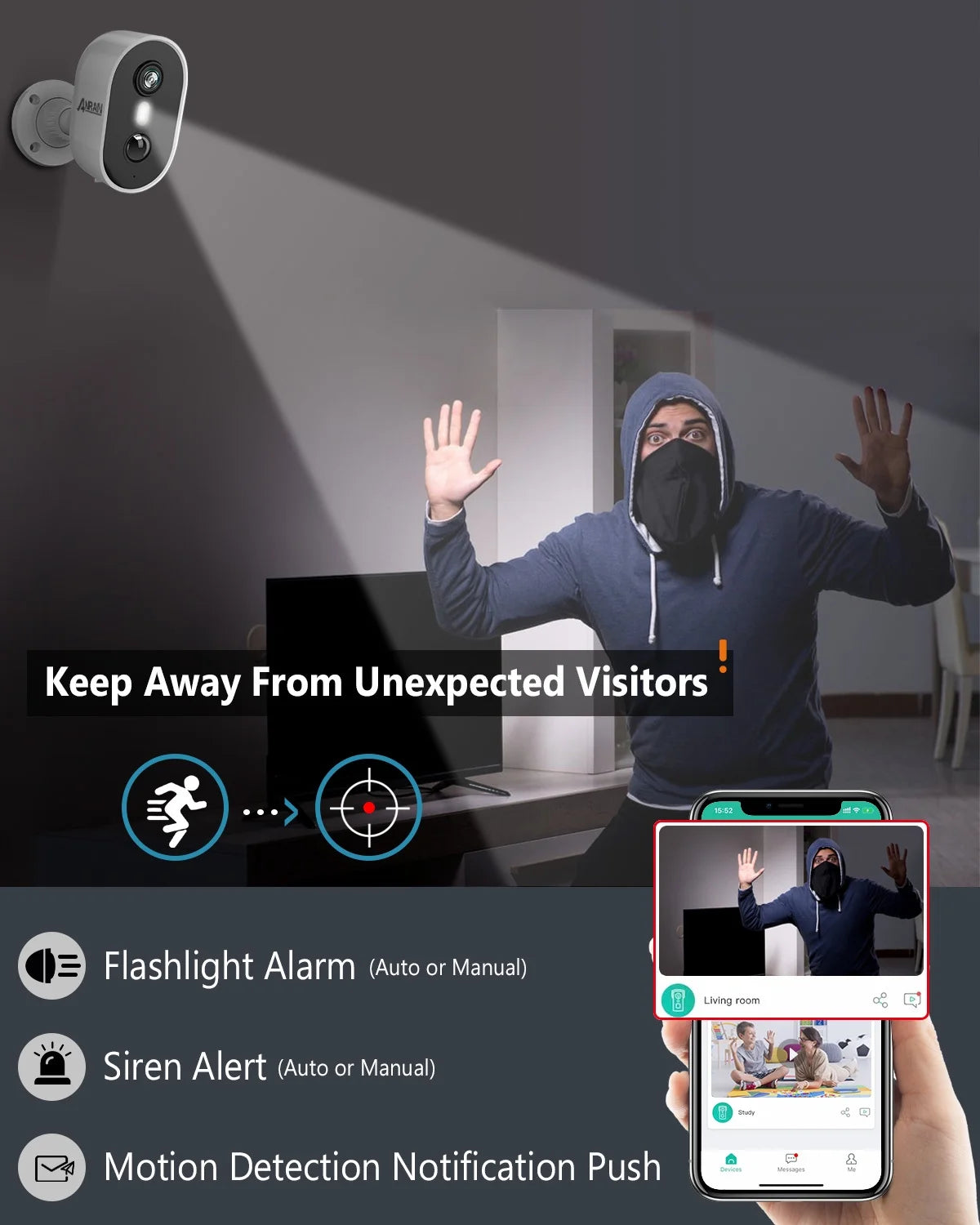 Experience Ultimate Security with the 2K Wireless Outdoor Security Camera - Waterproof, Rechargeable, and Equipped with Color Night Vision and 2-Way Audio