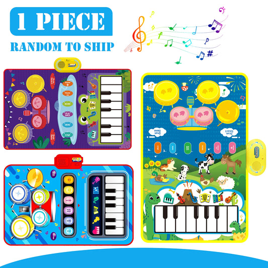 Deluxe 2-in-1 Musical Piano & Drum Mat - The Ultimate Learning Gift for Toddlers Aged 1-6!