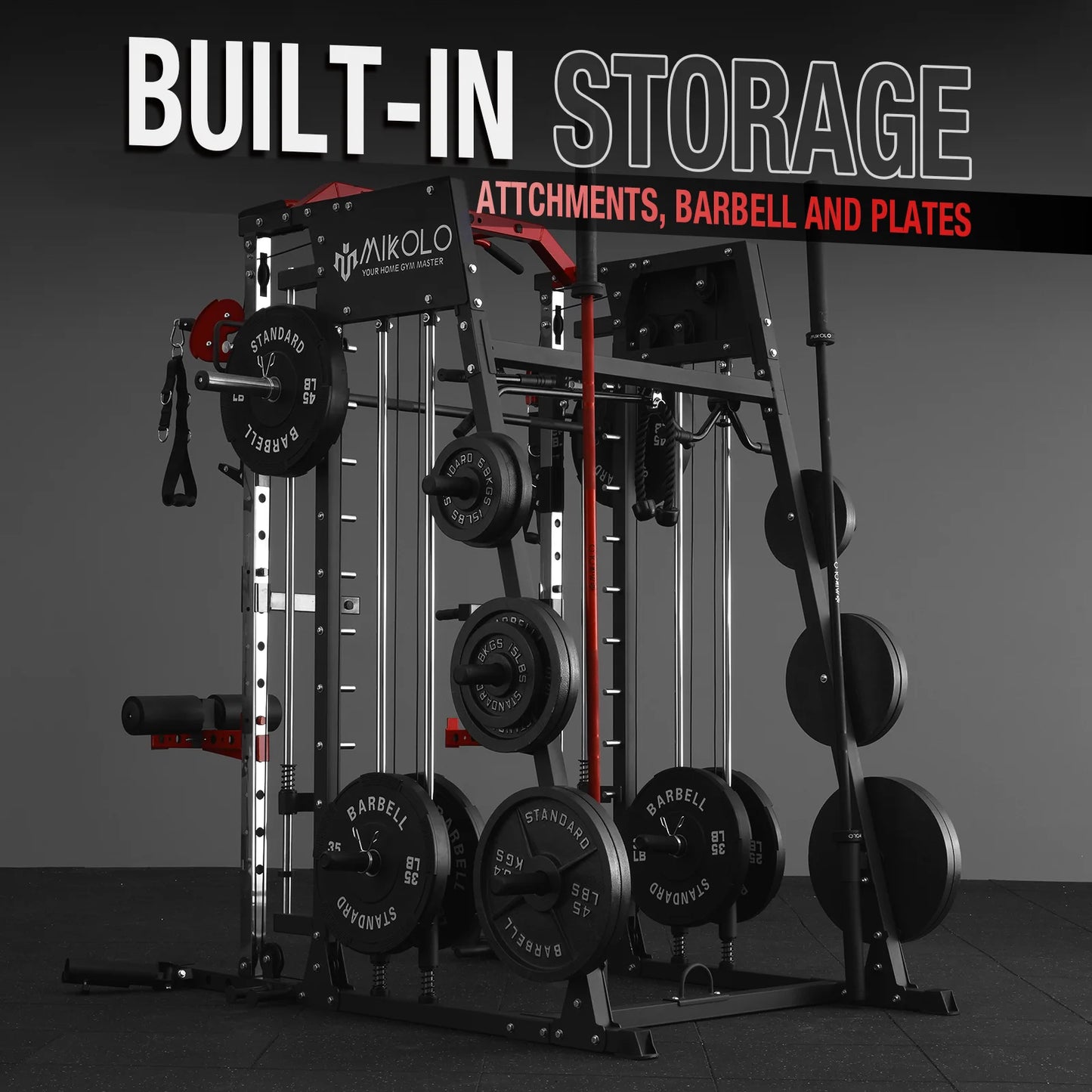 Ultimate Smith Machine Home Gym - 2200 Lbs Power Rack with Cable Crossover, 360° Landmine Attachment and Complete Strength Training Solutions