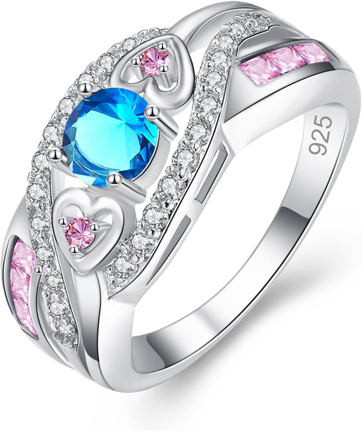 Stunning 925 Sterling Silver Rainbow Topaz Wedding Ring Band - A Dazzling Choice for Every Occasion