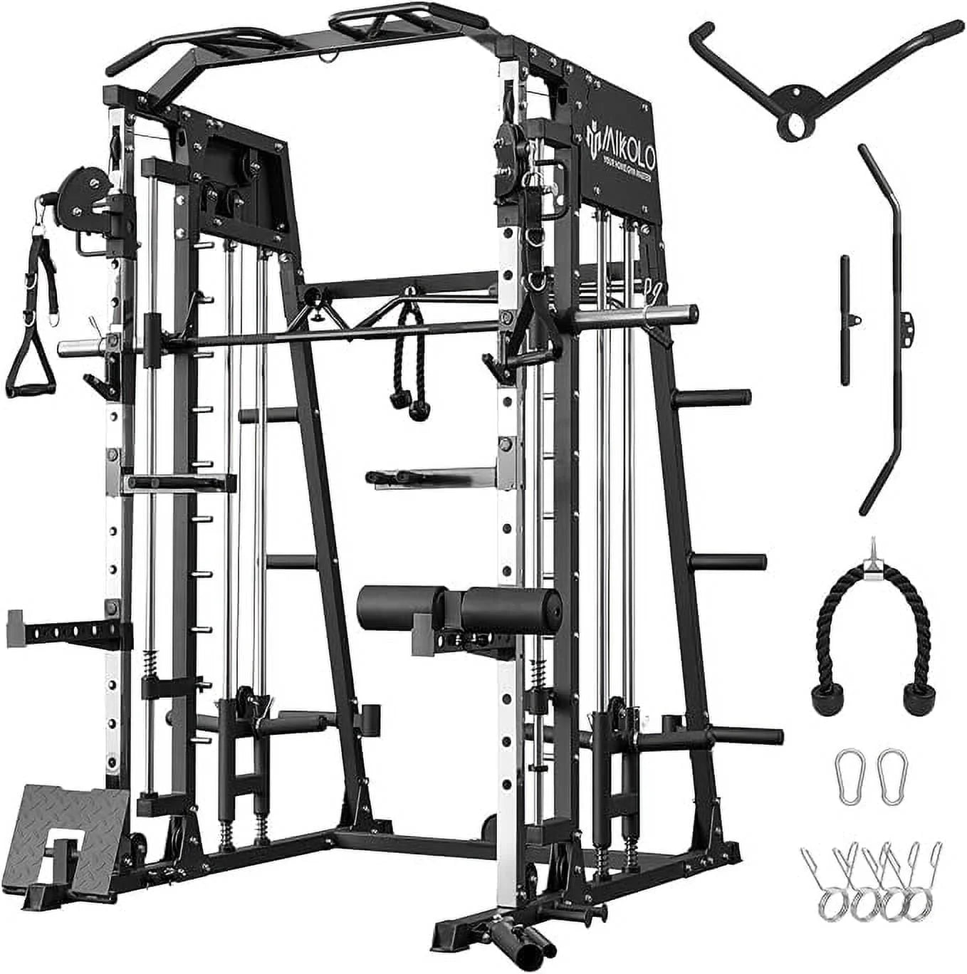 Ultimate Smith Machine Home Gym - 2200 Lbs Power Rack with Cable Crossover, 360° Landmine Attachment and Complete Strength Training Solutions