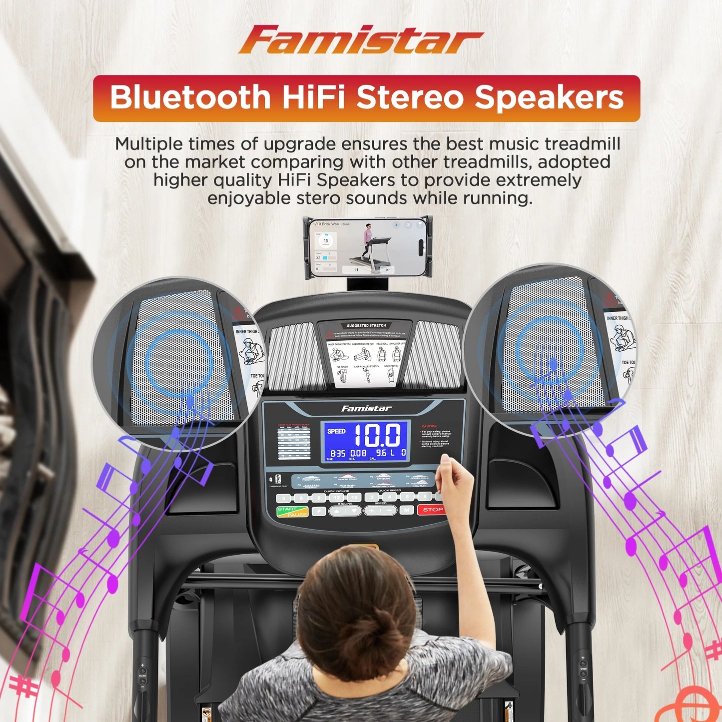 Unleash Your Fitness Potential with the 5.1HP Portable Folding Treadmill - 15% Auto Incline, 300 LB Capacity, and FREE APP Control!
