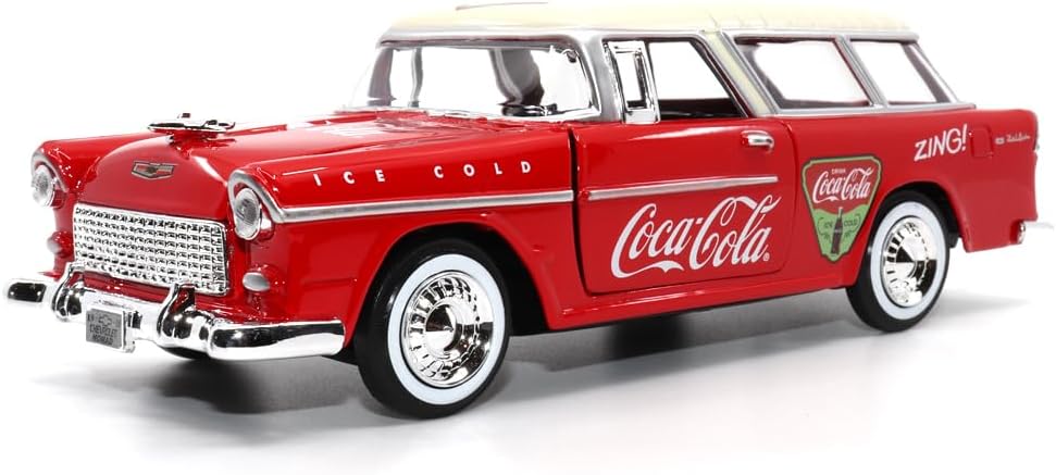 Stunning 1:24 Scale Coca-Cola 1955 Chevy Nomad Diecast Model - A Must-Have Collectible!