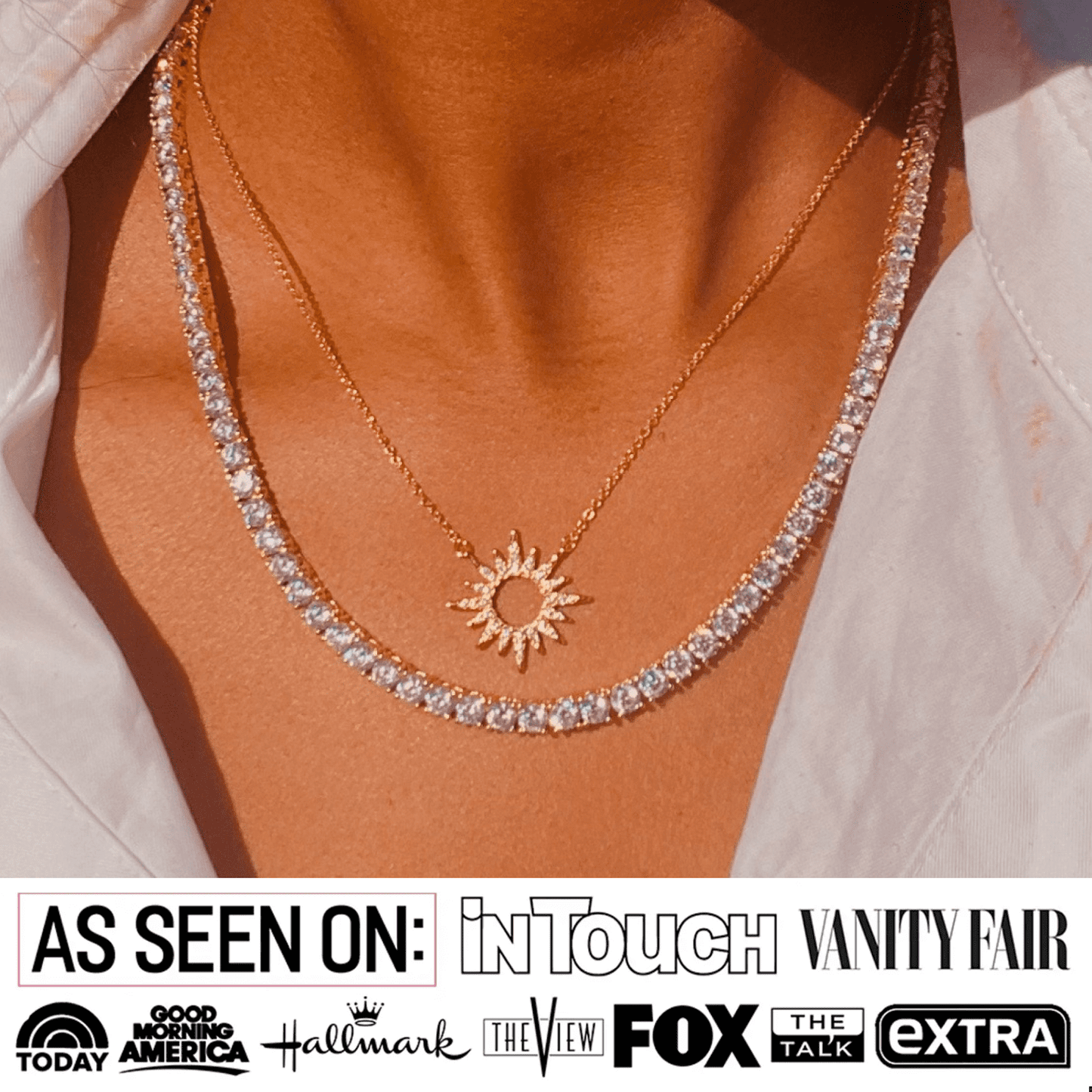 Illuminate Your Style with the Evie 18K White Gold Plated Sun Pendant Necklace Decorated with Sparkling Swarovski Crystals - The Perfect Gift for Every Woman