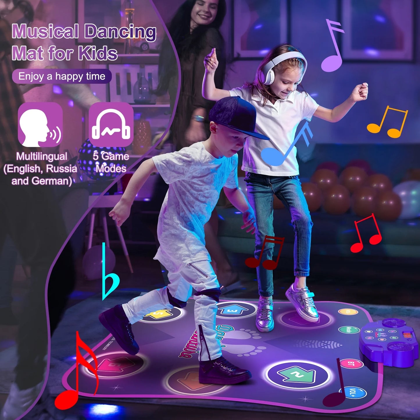 Unleash Fun and Fitness with the Beefunni Interactive Dance Mat: The Ultimate Bluetooth Game Pad for Kids Aged 3-6 - Perfect Birthday Gift!