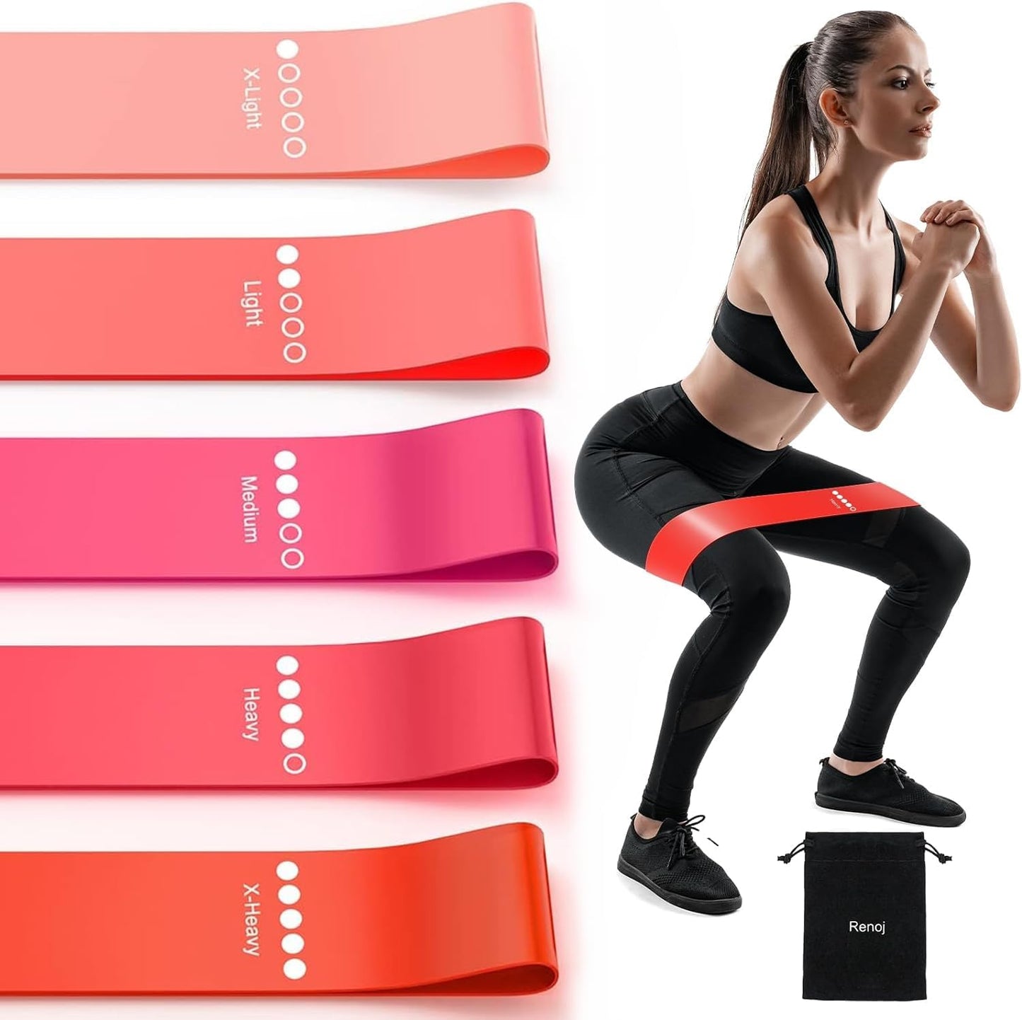Ultimate Resistance Bands Set for Strength Training - Versatile Elastic Exercise Loops for Yoga, Pilates, and Physical Therapy - Perfect for Building Booty and Sculpting Legs!