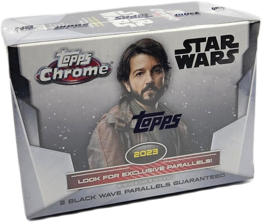Unleash the Force with the 2023 Topps Star Wars Chrome Value Box - 10 Packs of Galactic Trading Cards!