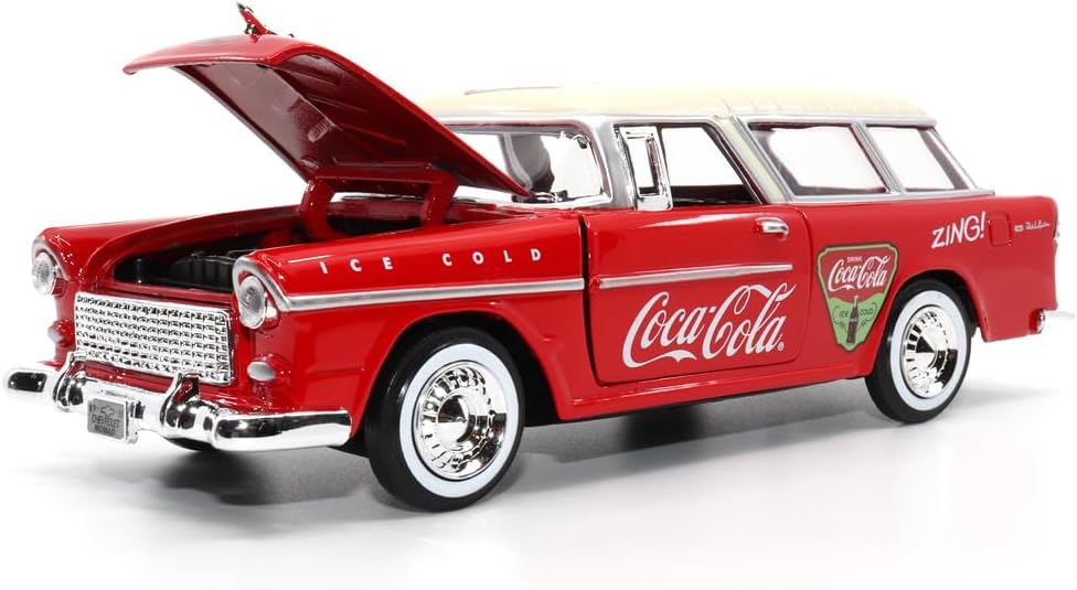 Stunning 1:24 Scale Coca-Cola 1955 Chevy Nomad Diecast Model - A Must-Have Collectible!