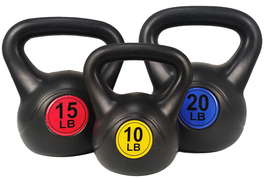 Elevate Your Workout with Our 3-Piece Wide Grip Kettlebell Set: 10Lb, 15Lb, and 20Lb for Ultimate Strength Training