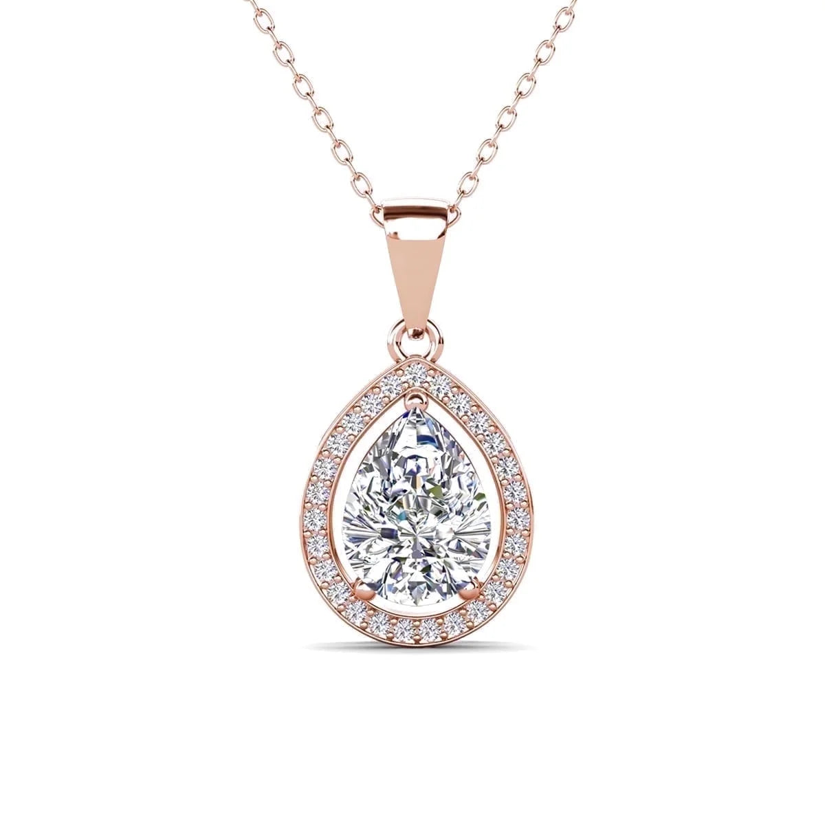 Isabel 18K White Gold Plated Pendant Necklace with Dazzling Simulated Diamond Crystals - A Timeless Elegance for Every Occasion