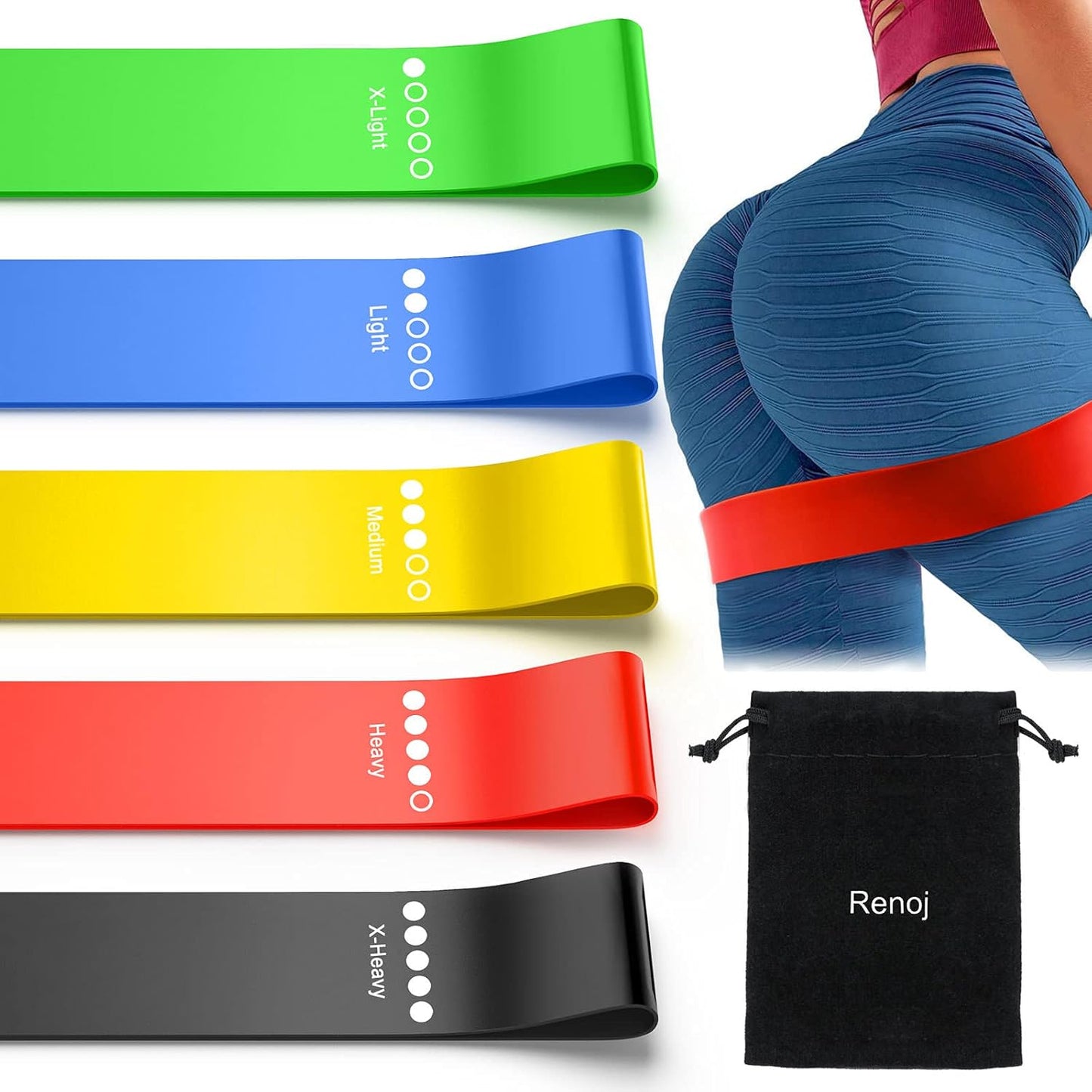 Ultimate Resistance Bands Set for Strength Training - Versatile Elastic Exercise Loops for Yoga, Pilates, and Physical Therapy - Perfect for Building Booty and Sculpting Legs!
