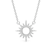 Illuminate Your Style with the Evie 18K White Gold Plated Sun Pendant Necklace Decorated with Sparkling Swarovski Crystals - The Perfect Gift for Every Woman
