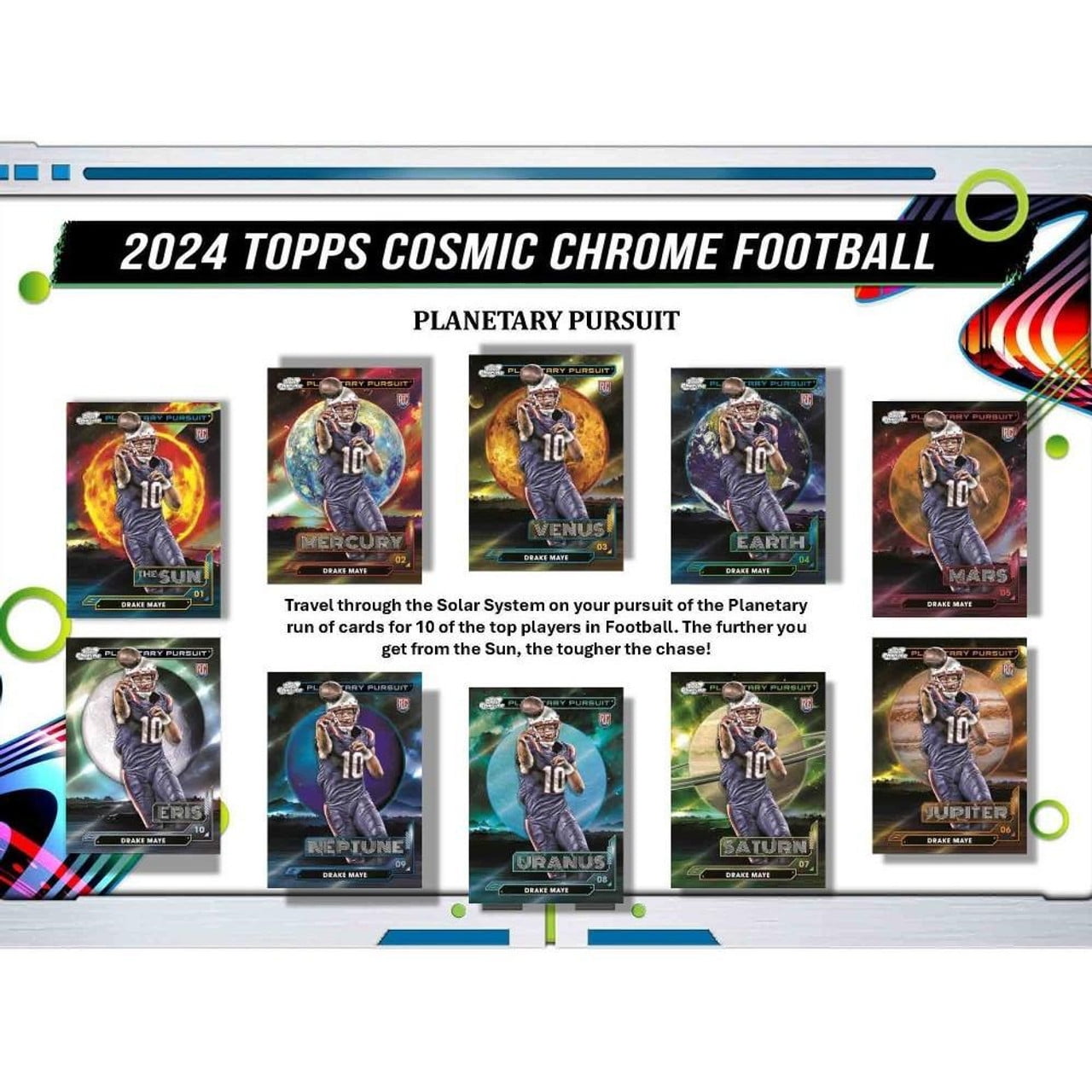 Dive into the Galactic Realm of Football with the 2024 Cosmic Chrome Hobby Box – Factory Sealed!