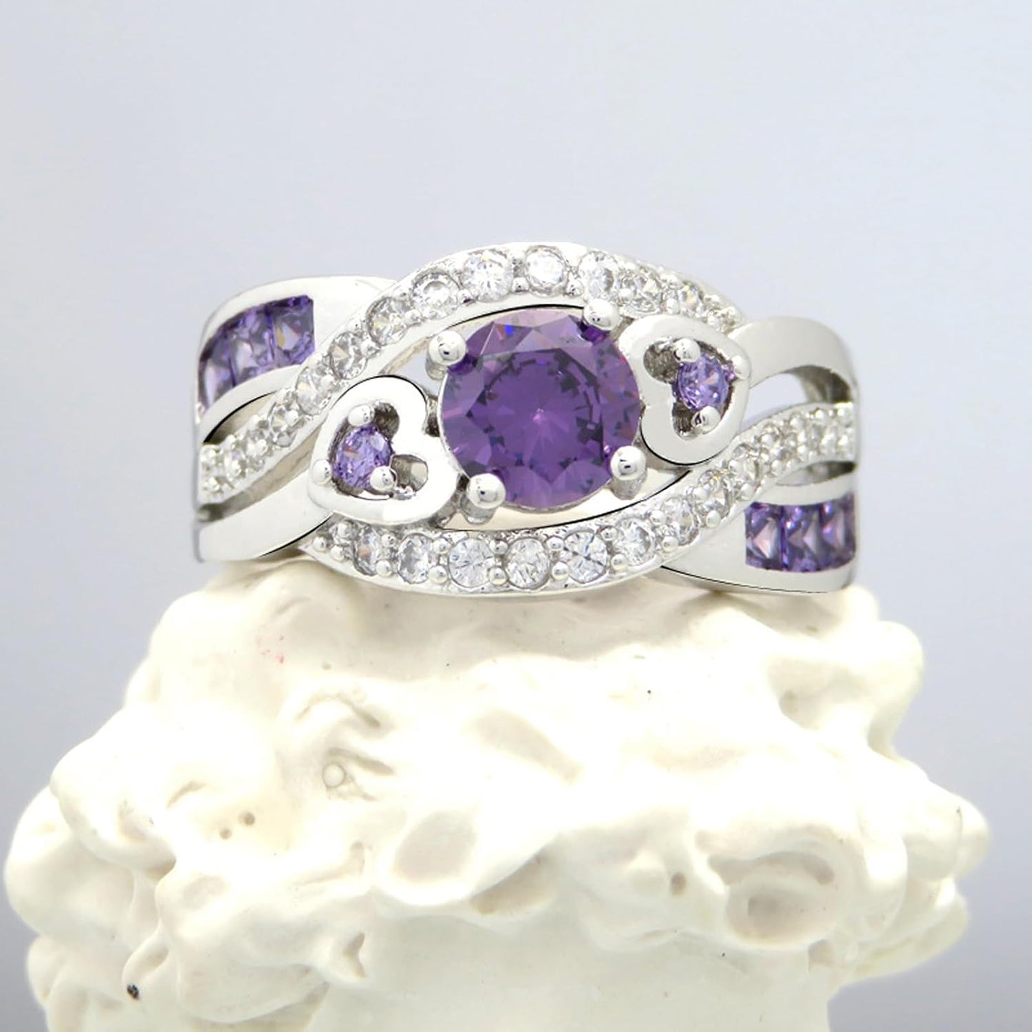 Stunning 925 Sterling Silver Rainbow Topaz Wedding Ring Band - A Dazzling Choice for Every Occasion