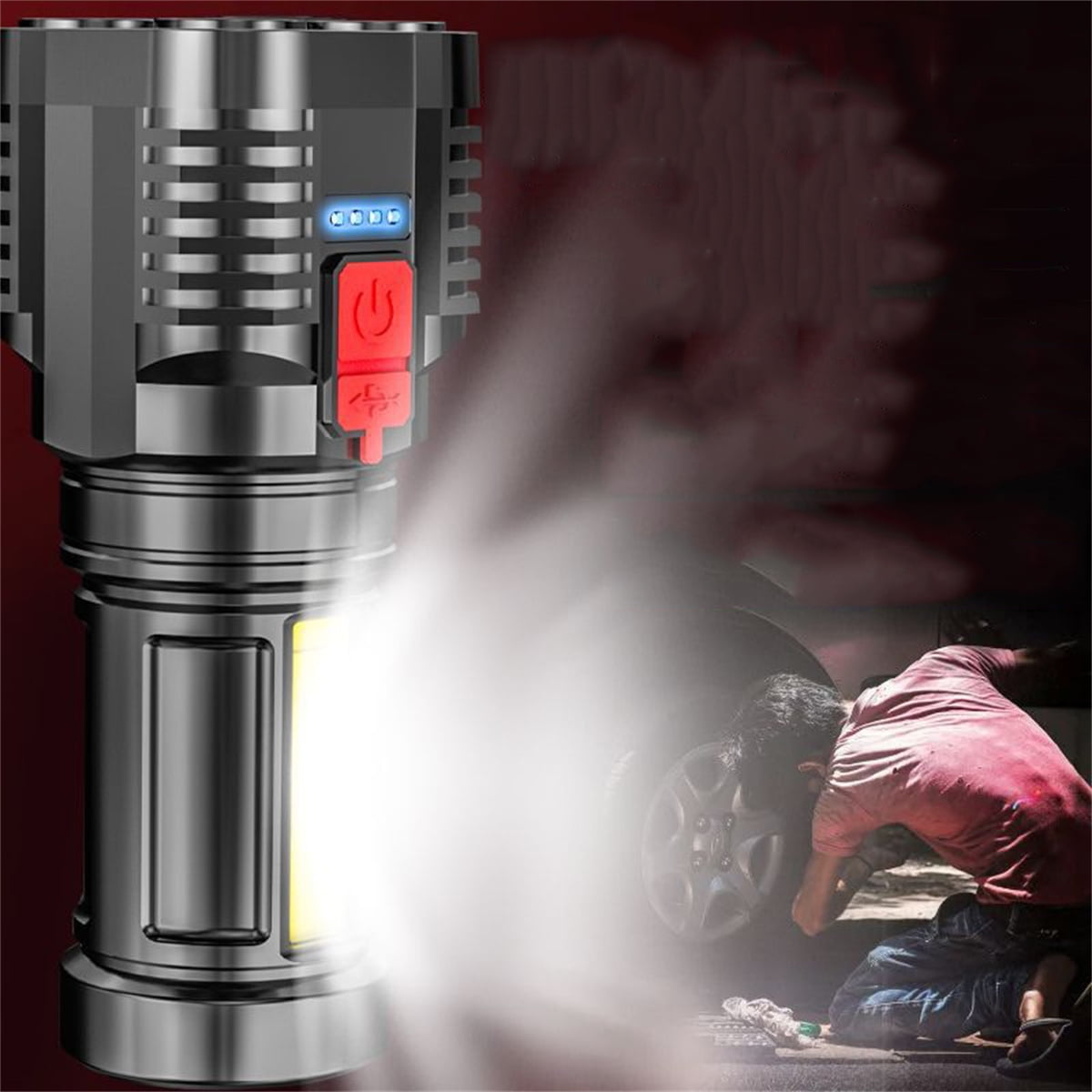 Ultra Bright 10000 LM Tactical Flashlight – Rechargeable, Waterproof, Perfect for Camping and Emergencies!