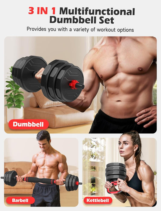 Elevate Your Fitness Game with Our 90Lbs 6-in-1 Adjustable Dumbbell Set - Perfect for Home Gyms and Any Fitness Level!