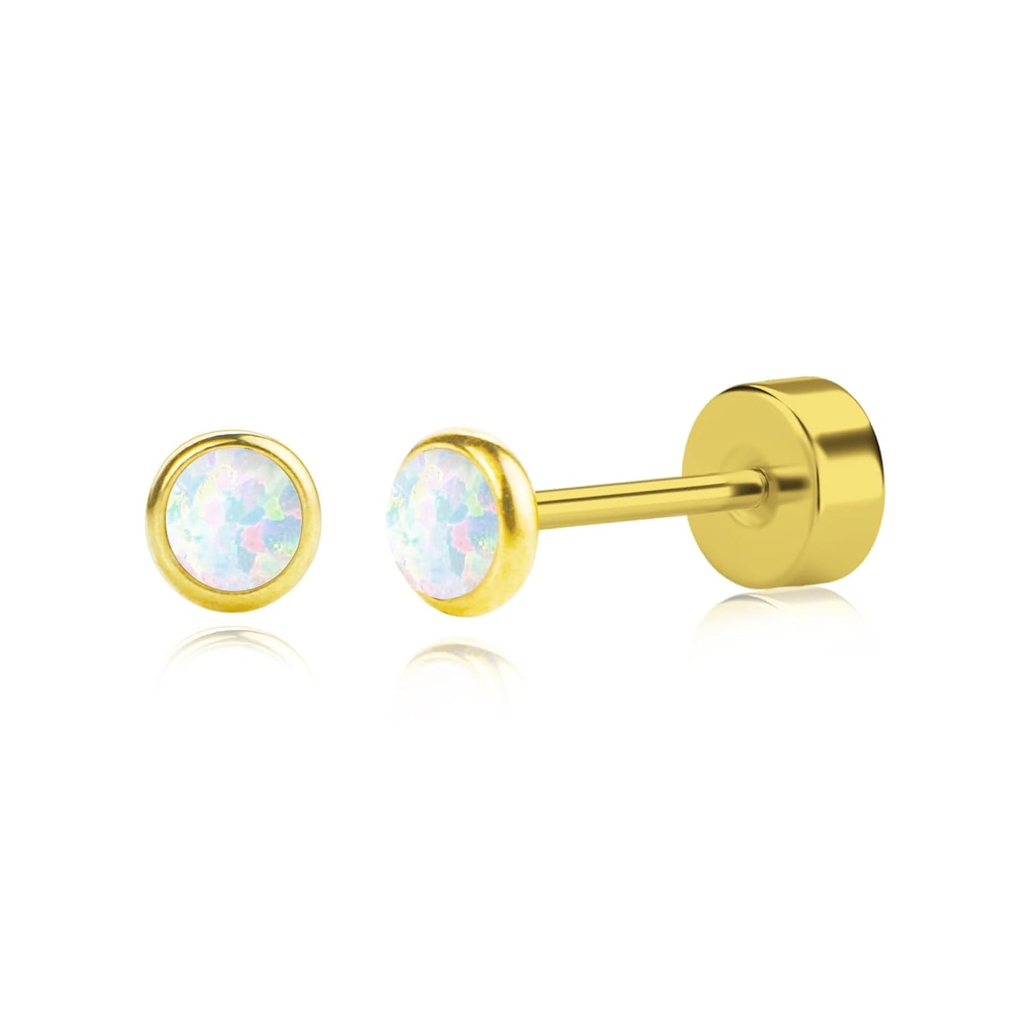 Elevate Your Style with 2 Pairs of Dazzling CZ Flat Back Stud Earrings - Perfect for Cartilage and Everyday Wear!