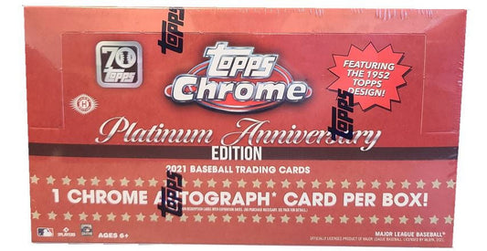 Unleash the Excitement with the 2021 Topps Chrome Platinum Anniversary Baseball Hobby Box - Featuring Mike Trout!