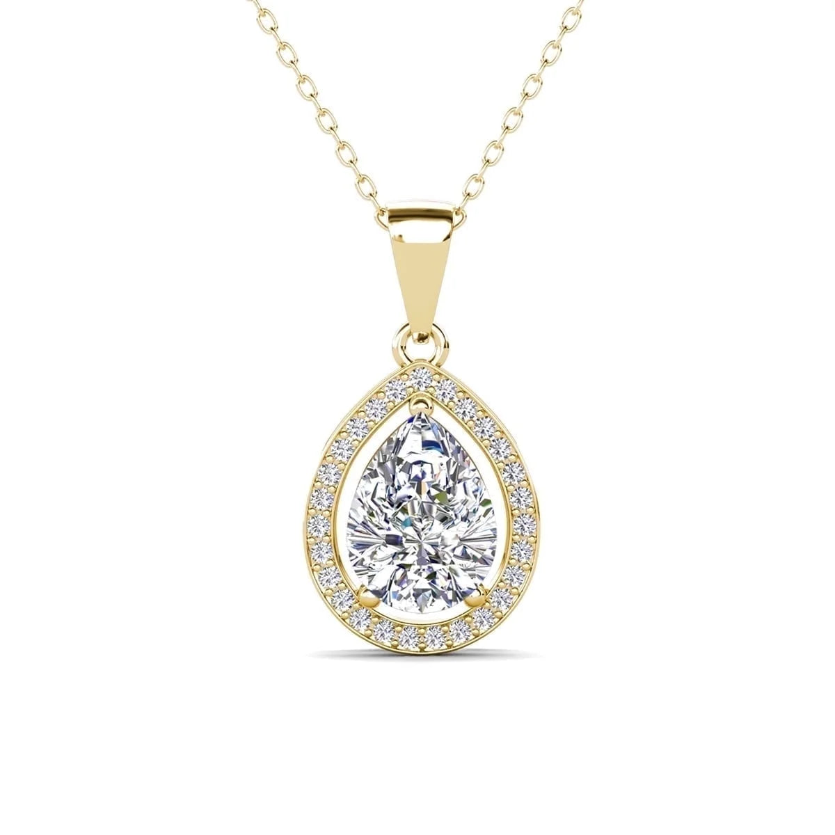 Isabel 18K White Gold Plated Pendant Necklace with Dazzling Simulated Diamond Crystals - A Timeless Elegance for Every Occasion