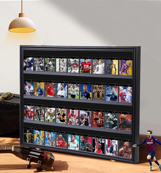 Premium Horizontal 36-Card Baseball and Trading Card Display Case with UV Protection and Lockable Acrylic (1-Pack)