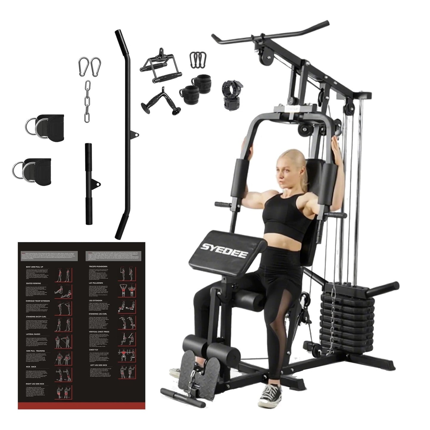 Ultimate Home Gym Station with 150LBS Weight Stack for Comprehensive Body Training
