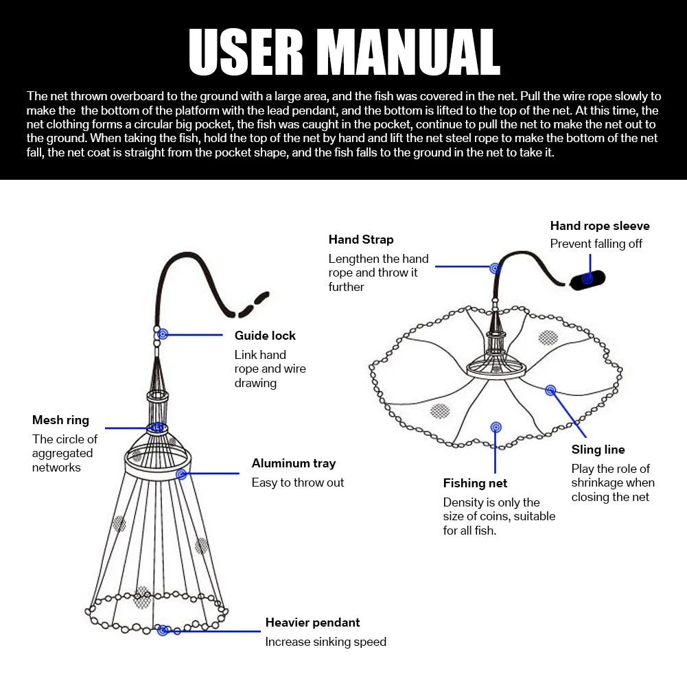 Discover the Ultimate Professional Saltwater Bait Casting Net with Durable 3/8" Mesh - Choose Your Perfect Size: 4ft, 6ft, or 8ft Radius!