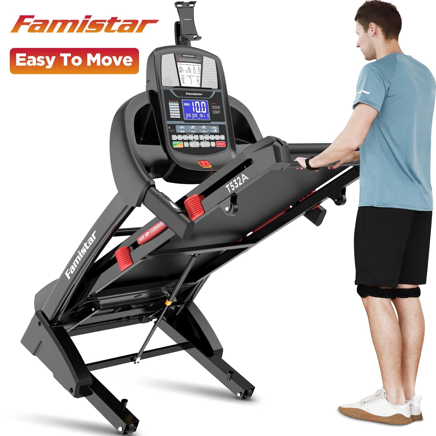 Unleash Your Fitness Potential with the 5.1HP Portable Folding Treadmill - 15% Auto Incline, 300 LB Capacity, and FREE APP Control!