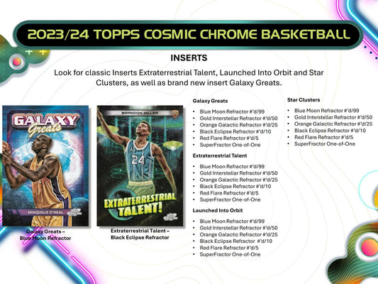 2024 Cosmic Chrome NBA Basketball Hobby Box - Unleash the Universe of Collectible Cards
