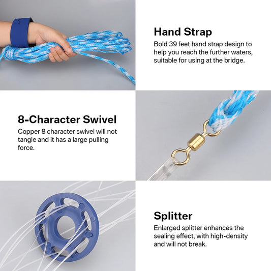 Discover the Ultimate Professional Saltwater Bait Casting Net with Durable 3/8" Mesh - Choose Your Perfect Size: 4ft, 6ft, or 8ft Radius!