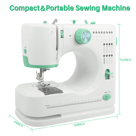 Beginner-Friendly Portable Sewing Machine with 16 Built-In Stitches and Foot Pedal