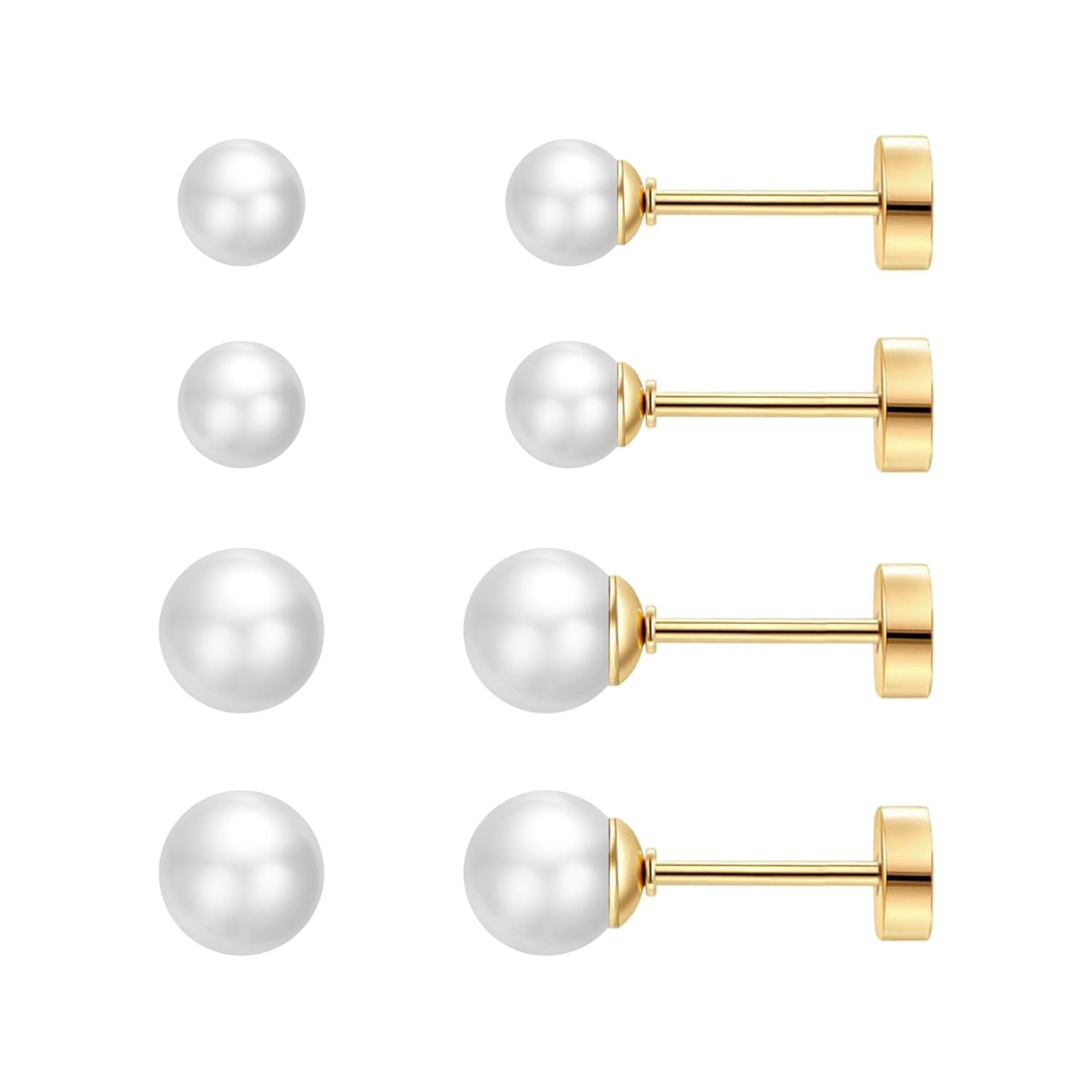 Elevate Your Style with 2 Pairs of Dazzling CZ Flat Back Stud Earrings - Perfect for Cartilage and Everyday Wear!