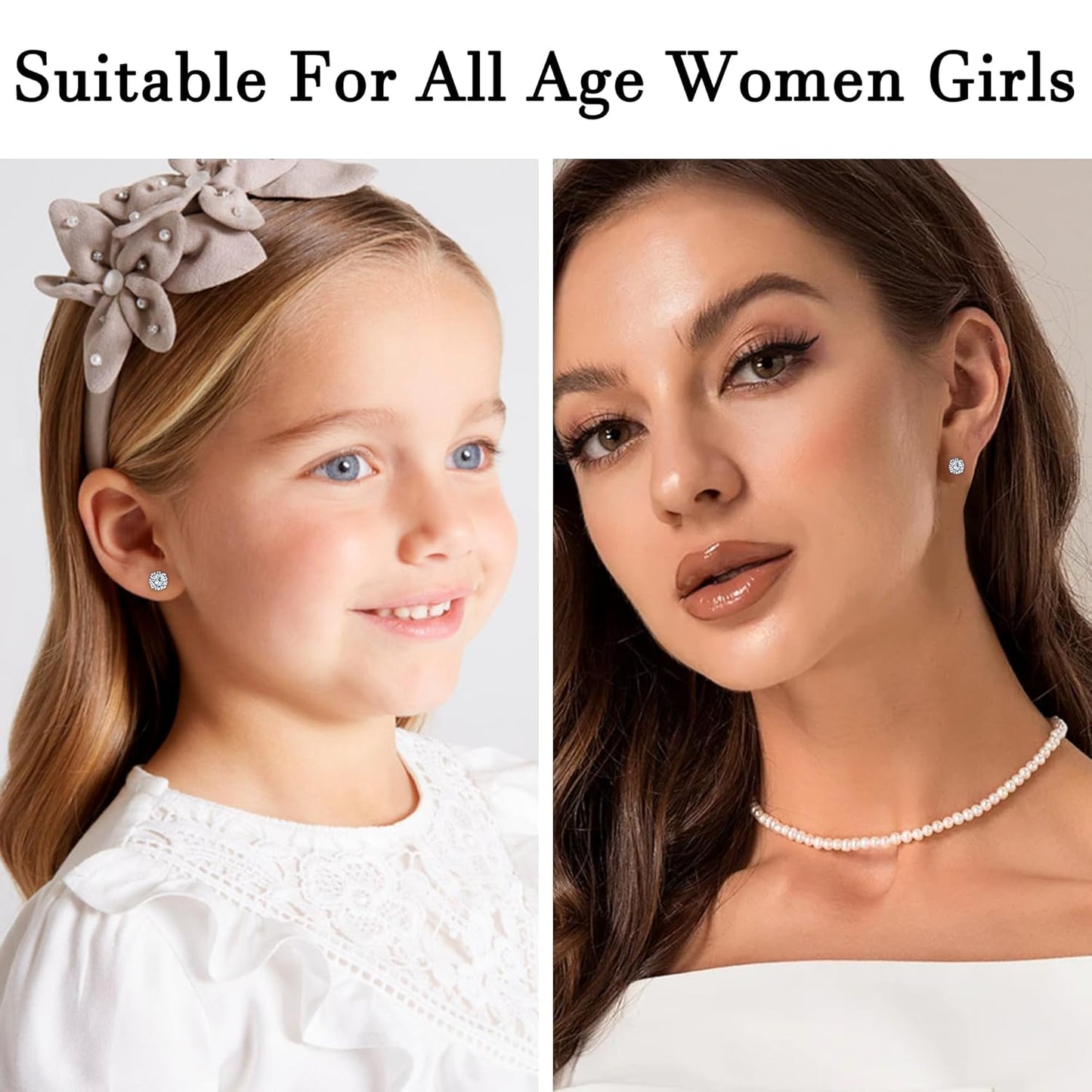 Elevate Your Style with 2 Pairs of Dazzling CZ Flat Back Stud Earrings - Perfect for Cartilage and Everyday Wear!