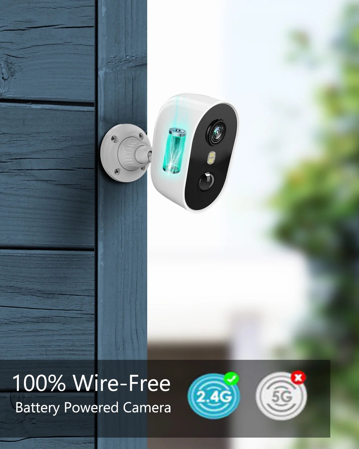 Experience Ultimate Security with the 2K Wireless Outdoor Security Camera - Waterproof, Rechargeable, and Equipped with Color Night Vision and 2-Way Audio