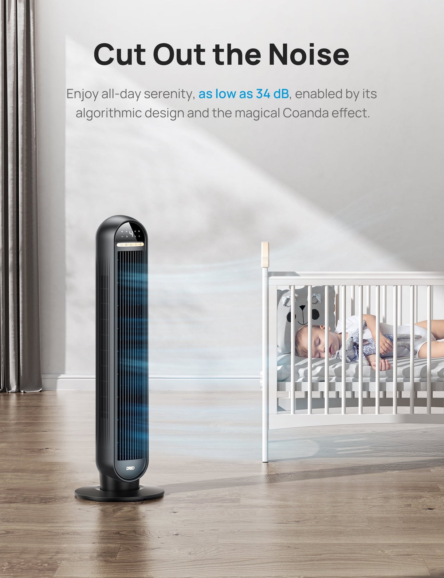 Experience Ultimate Comfort with the Dreo 36" Tower Fan - High Velocity Cooling, Remote Control, and Whisper-Quiet Operation!