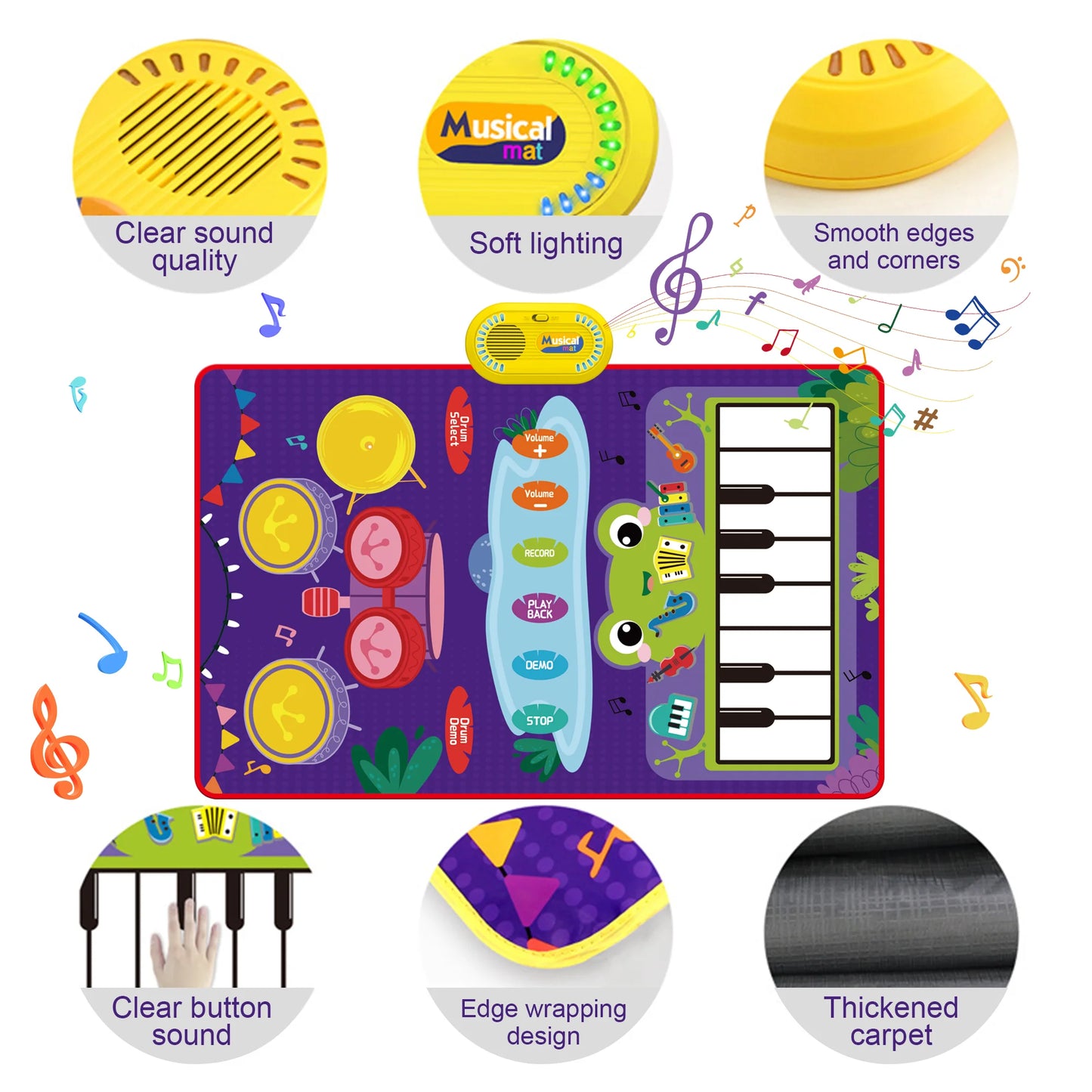 Deluxe 2-in-1 Musical Piano & Drum Mat - The Ultimate Learning Gift for Toddlers Aged 1-6!