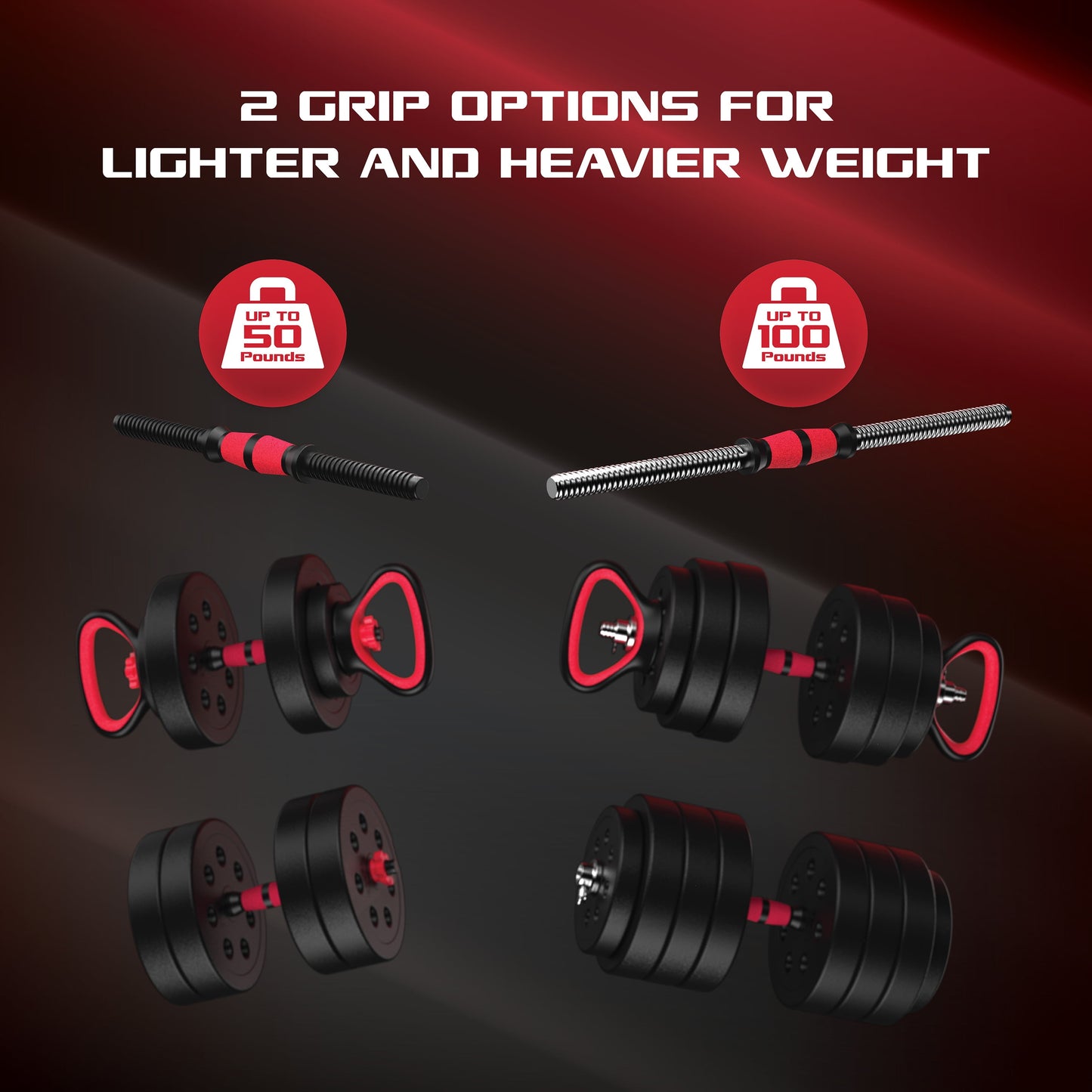 Transform Your Home Workouts with the FitRx 100Lbs Adjustable Dumbbells, Kettlebells, and Barbell Weight Set