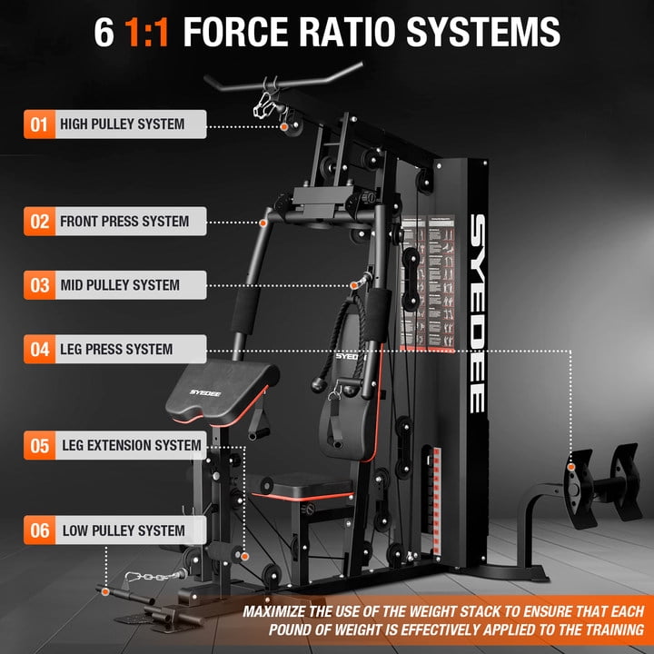 Ultimate Home Gym Station with 150LBS Weight Stack for Comprehensive Body Training