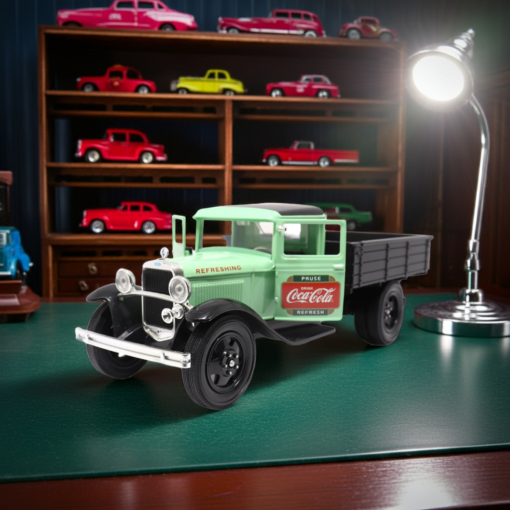 1931 Ford Model AA Pickup Truck Diecast Model - Light Green & Black Coca-Cola Edition by Motor City Classics - 1/24 Scale Collectible for Enthusiasts and Collectors