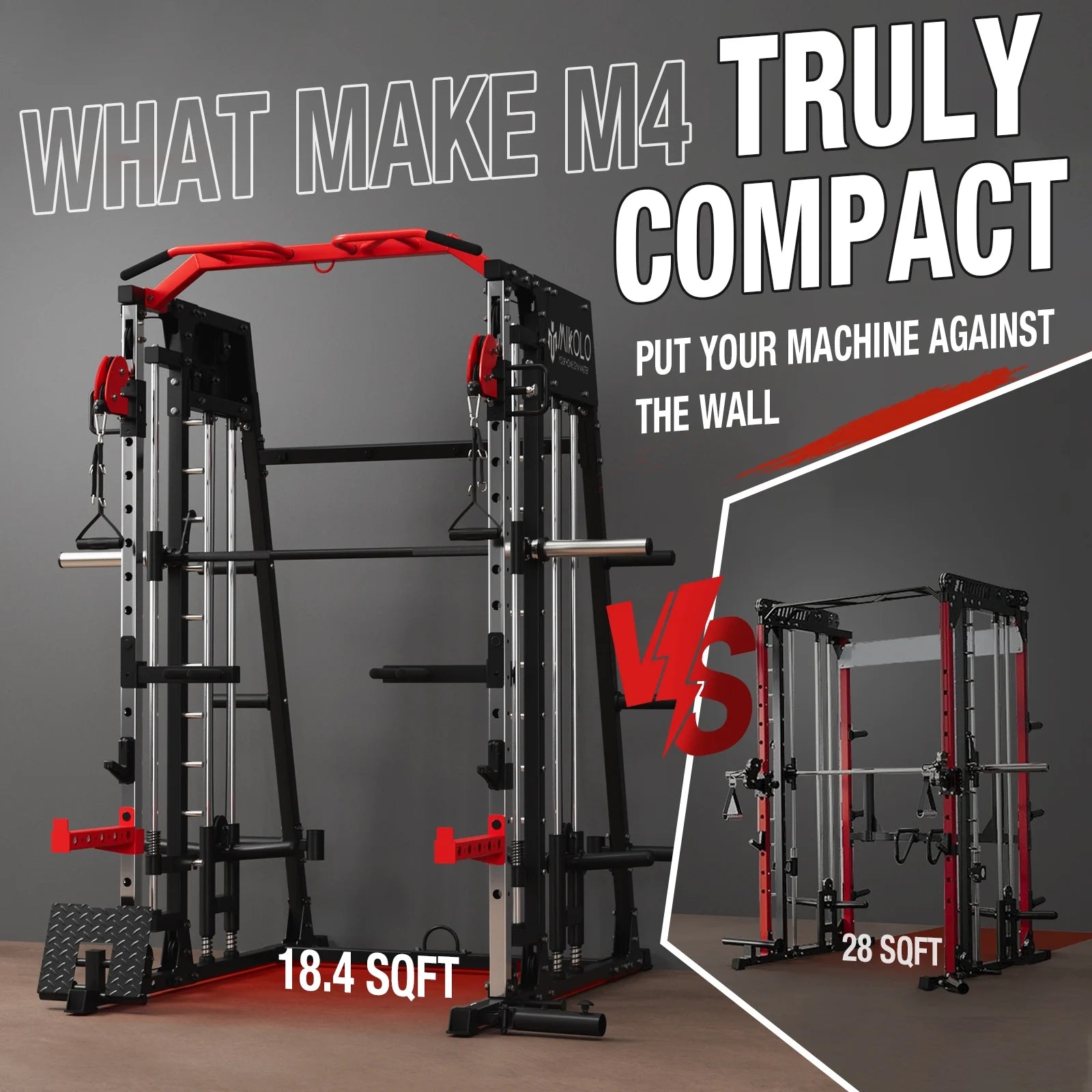 Ultimate Smith Machine Home Gym: 2200 Lbs Power Rack Cage with Multi-Function Cable Crossover and Complete Home Package
